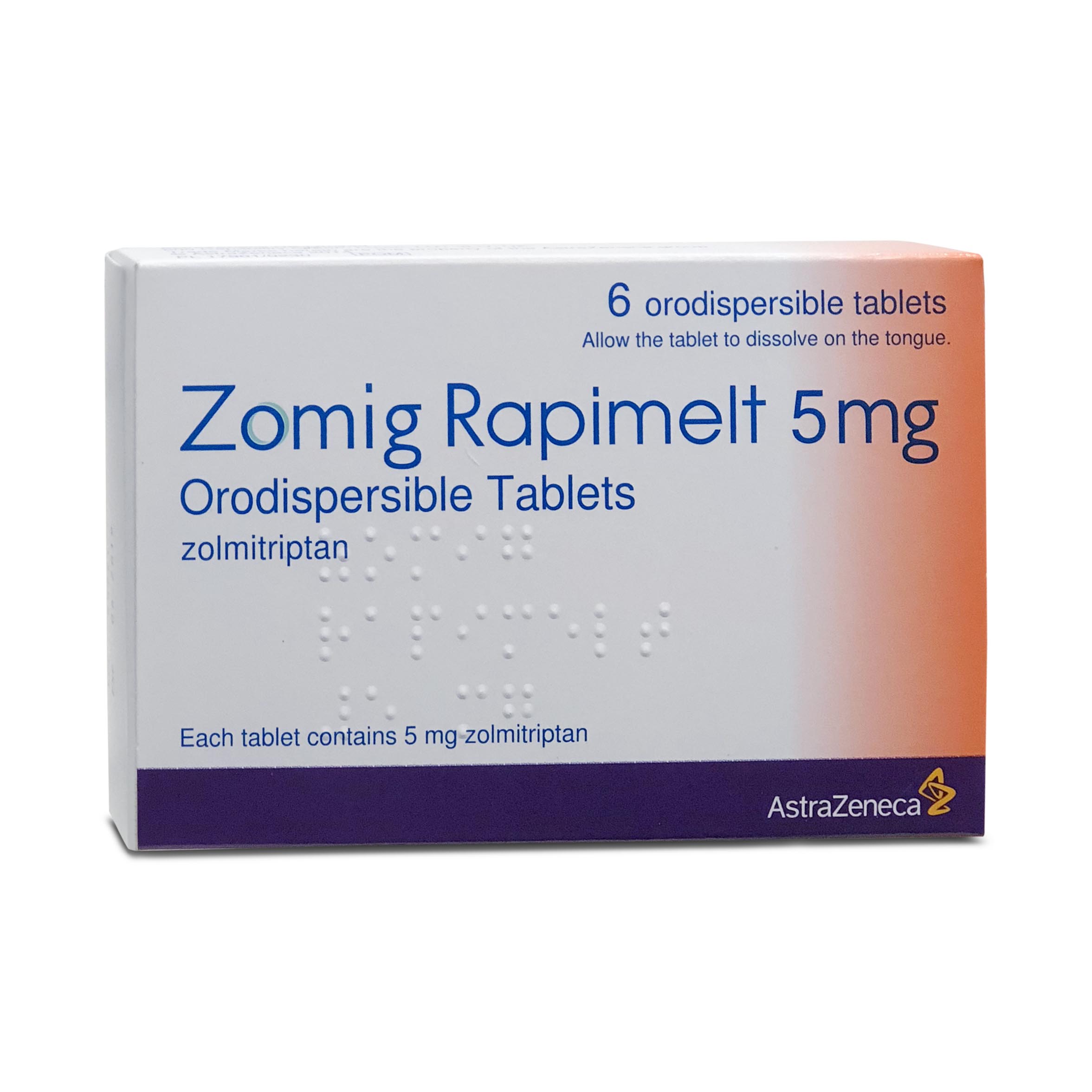 Zomig Rapimelt 5mg 6 orodispersible tablets AstraZeneca